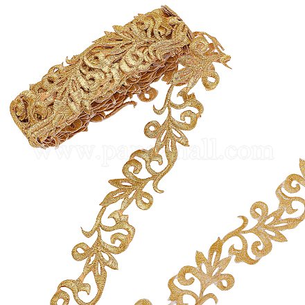 Nbeads de aproximadamente 4.37 yarda (4 m) de cintas de poliéster bordadas en oro DIY-WH0032-59A-1
