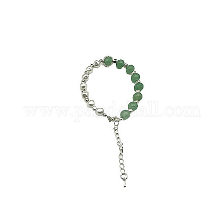 Braccialetto con perline rotonde di avventurina verde naturale NC1314-17-1