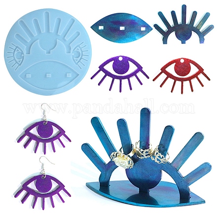 Moldes de silicona para estante de exhibición de anillos y colgantes diy mal de ojo DIY-F139-03-1