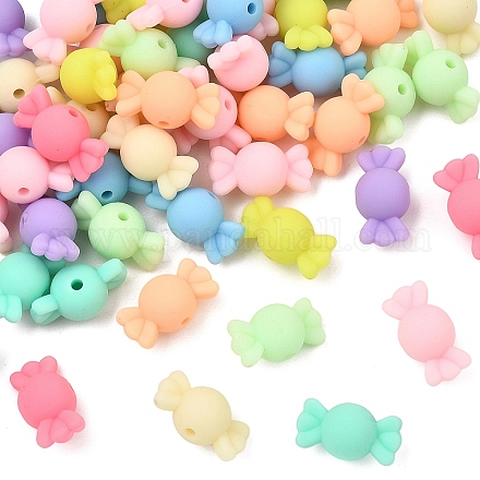 100шт прорезиненные акриловые бусины&nbsp;SACR-YW0002-06-1