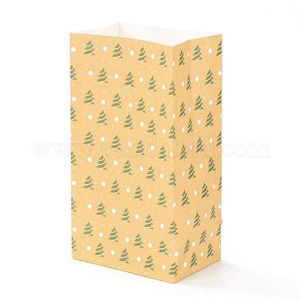 Bolsas de dulces de papel de rectángulo de tema de nochebuena CARB-G007-01C-1