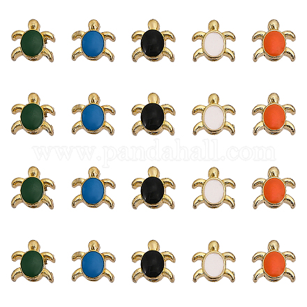 Chgcraft 20 pièces 5 couleurs alliage émail perles ENAM-CA0001-69-1