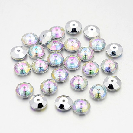 Perles de strass rond à facettes en acrylique taiwanais ACRT-M02-5-06-1