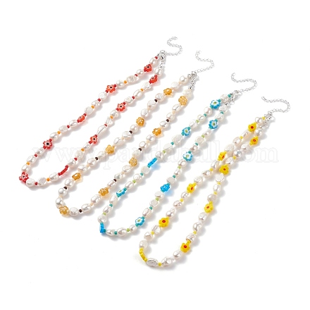 Set di collane di perle naturali NJEW-TA00018-1