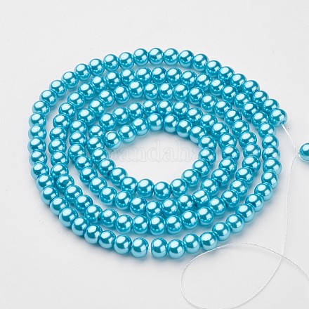 Chapelets de perles en verre nacré HY-6D-A64-1
