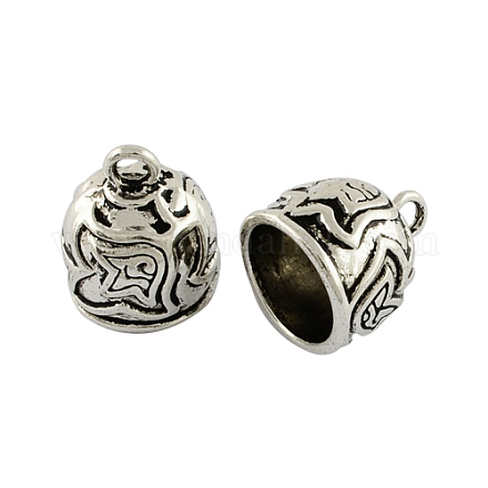Tibetan Style Alloy Cord Ends X-TIBEP-19878-AS-RS-1