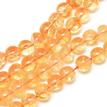 Chapelets de perles de citrine naturelle G-R358-18-1