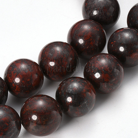 Natural Bloodstone Beads Strands G-Q468-95-14mm-1