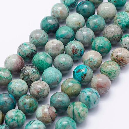 Chapelets de perles en chrysocolle naturelle G-J369-02-10mm-1