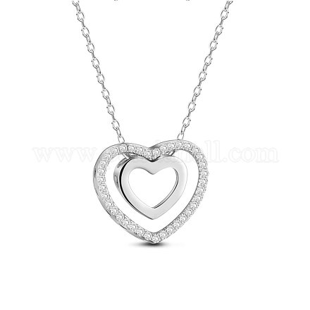 TINYSAND Rhodium Plated 925 Sterling Silver Pendant Necklace TS-N440-S-1