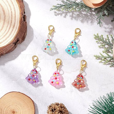 Подвесные украшения на елку из неровного стекла ручной работы HJEW-JM04171-01-1