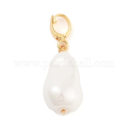 Подвески из латуни и стекла с жемчугом KK-G496-14G-1