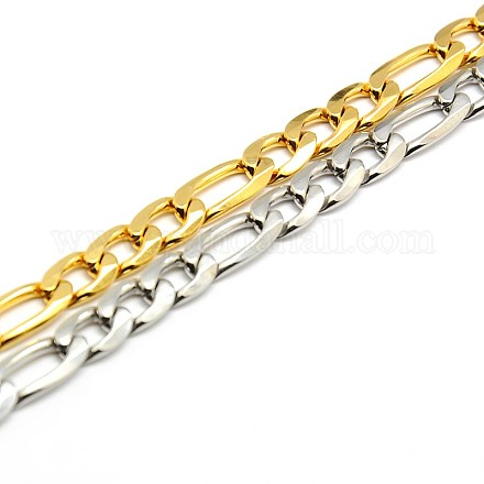 Bracelets chaîne en acier inoxydable figaro à la mode pour femmes 304 STAS-A028-B015-1