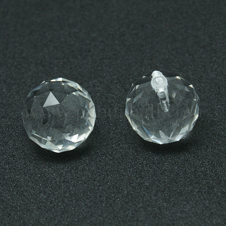 Transparent Glass Teardrop Pendants GLAA-E004-1