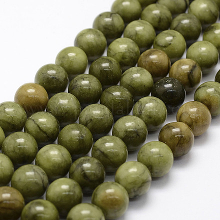 Naturels chinois perles de jade brins X-G-F363-12mm-1