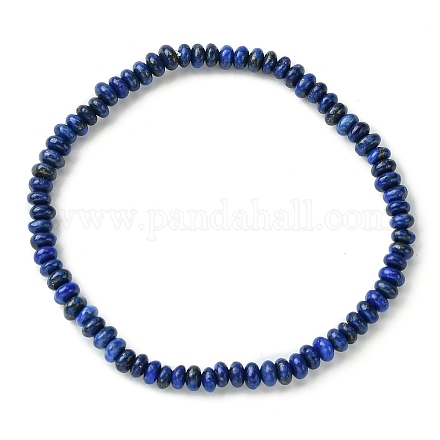 Natürliche Lapislazuli flache runde Perlen-Stretch-Armbänder für Frauen BJEW-JB09717-05-1