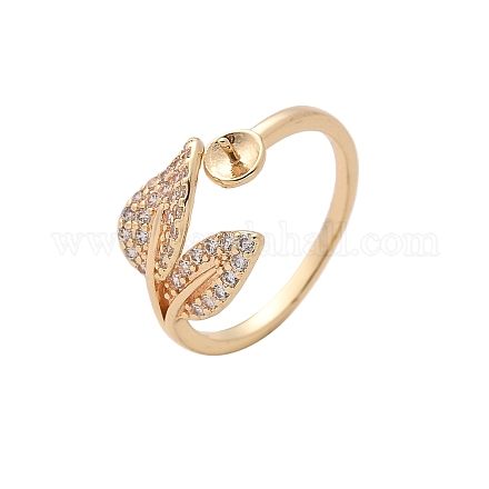 Оправа для кольца-манжеты из листовой латуни с микропаве из кубического циркония KK-A244-01F-G-1