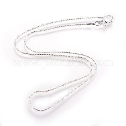 Collares finos de cadena de serpiente redonda de latón NJEW-BB10854-16-1