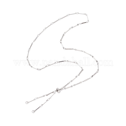 Изготовление ожерелий из плоской цепочки из нержавеющей стали 304 AJEW-JB01348-02-1