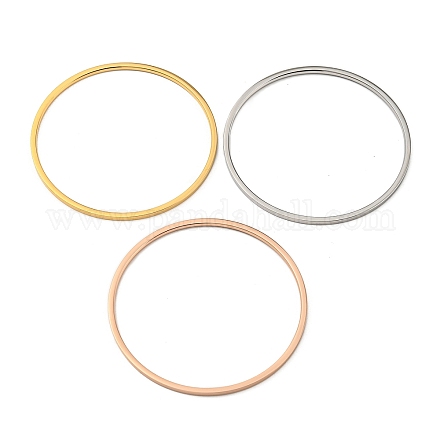 Kit di braccialetti semplici per lucidatura in acciaio inossidabile da 3 pz BJEW-G695-02C-1