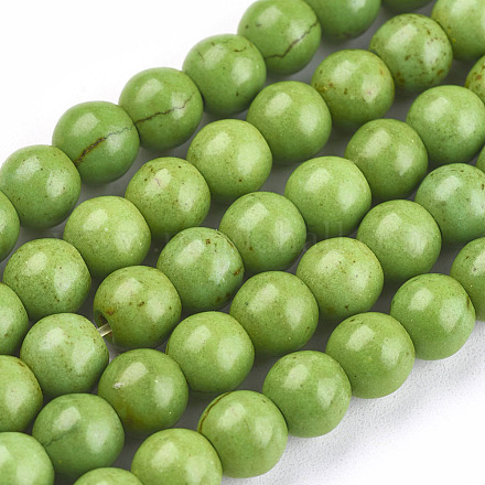 Chapelets de perles en turquoise synthétique TURQ-G106-6mm-02B-1
