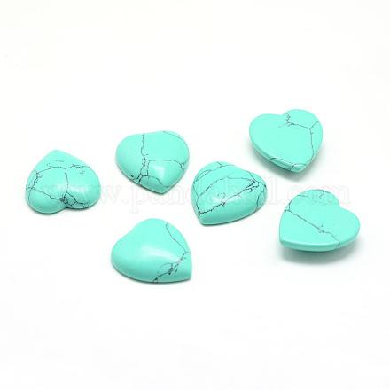 Cabujones de piedras preciosas de turquesa sintética teñida G-T029-18X15mm-04-1