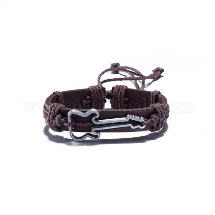 Unisex pulseras de cordón de cuero de moda BJEW-BB15579-B-1