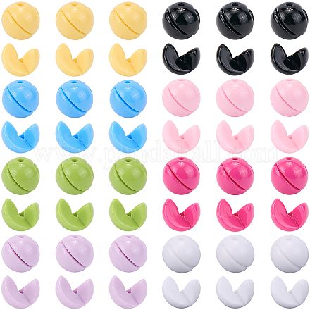 128шт 8 цвета непрозрачной акриловой бусины OACR-SP0001-45-1