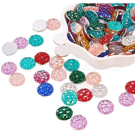 PandaHall Elite 13 Colors 130 pcs Half Round 12mm Resin Cabochons For Earring PH-CRES-G015-01-1
