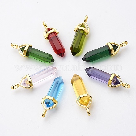 Glass Pointed Pendants GLAA-G021-A-1