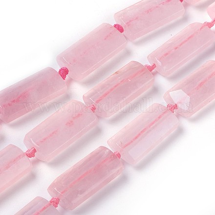 Chapelets de perles en quartz rose naturel G-F595-F10-1