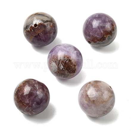 Бусины из натурального аметиста и кружевного агата G-A282-01-1