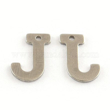 201 Stainless Steel Letter Charms STAS-S036-10-1