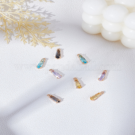 8шт 4 цвета граненые стеклянные подвески GLAA-LP0001-21-1