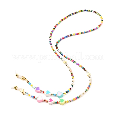 Perles de rocaille de verre chaînes de lunettes AJEW-EH00383-01-1