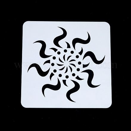 Flower Pattern Eco-Friendly PET Plastic Hollow Painting Silhouette Stencil DRAW-PW0008-04G-1