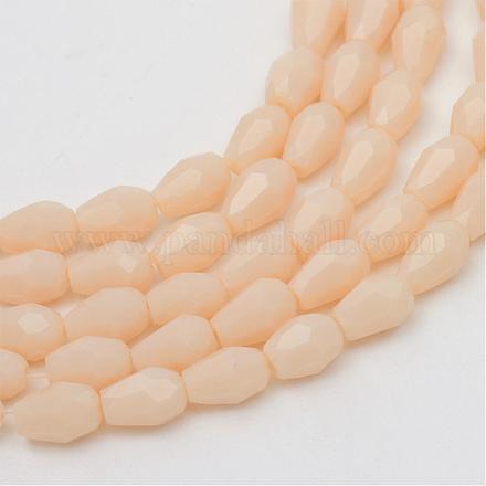 Opaque Solid Glass Bead Strands GLAA-R168-3x5-02I-1