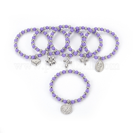 (Jewelry Parties Factory Sale)304 Stainless Steel Charm Bracelets BJEW-I268-07C-1