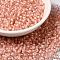 12/0 Transparent Glass Seed Beads, Inside Colours, Round Hole, Round, Salmon, 1.5~2mm, Hole: 1mm, about 450g/bag