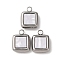 304 Stainless Steel Resin Pendants, Square, 12.5x9.5x4mm, Hole: 2mm