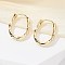 Brass Twist Hoop Earrings, Real 18K Gold Plated, 17.5x2.5x13.5mm