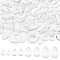 120Pcs 4 Style Transparent Teardrop Glass Cabochons, for Cameo Photo Pendant Craft Jewelry Making, Clear, 14~30x10~20x4~6mm, 30pcs/style