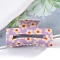 Flower Pattern PVC Plastic Claw Hair Clips, Hair Accessories for Women & Girls, Rectangle, Violet, 43x81x39mm