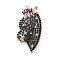 Horse's Head Alloy Rhinestone Brooches, Jet, 52x27mm