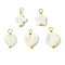 5pcs 5 Styles Natural Shell Pendants, Cross Star Flower Heart Charms, with Golden Tone 304 Stainless Steel Loops, Mixed Shapes, Seashell Color, 15~17x9.5~12x3~4mm, Hole: 3mm, 1pc/style