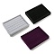 5-Slot Velvet Ring Display Storage Boxes, Plush Ring Organzier Trays, Rectangle, Mixed Color, 20.2x15.3x3cm