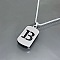 Stainless Steel Box Chain Necklaces, Rectangle with Letter B Pendant Necklaces