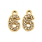 304 Stainless Steel Pendants, with Crystal Rhinestone, Number Charms, Real 14K Gold Plated, Number, 9x5x1mm, Hole: 1mm