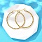 201 Stainless Steel Hoop Earrings, with 304 Stainless Steel Pins, PVD Vacuum Plating, Flat Round, Golden, 34x2mm