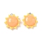 Opaque Resin Pendants, Sun, with 201 Stainless Steel Loop, Yellow, 25.5x24.5x8.5mm, Hole: 2mm